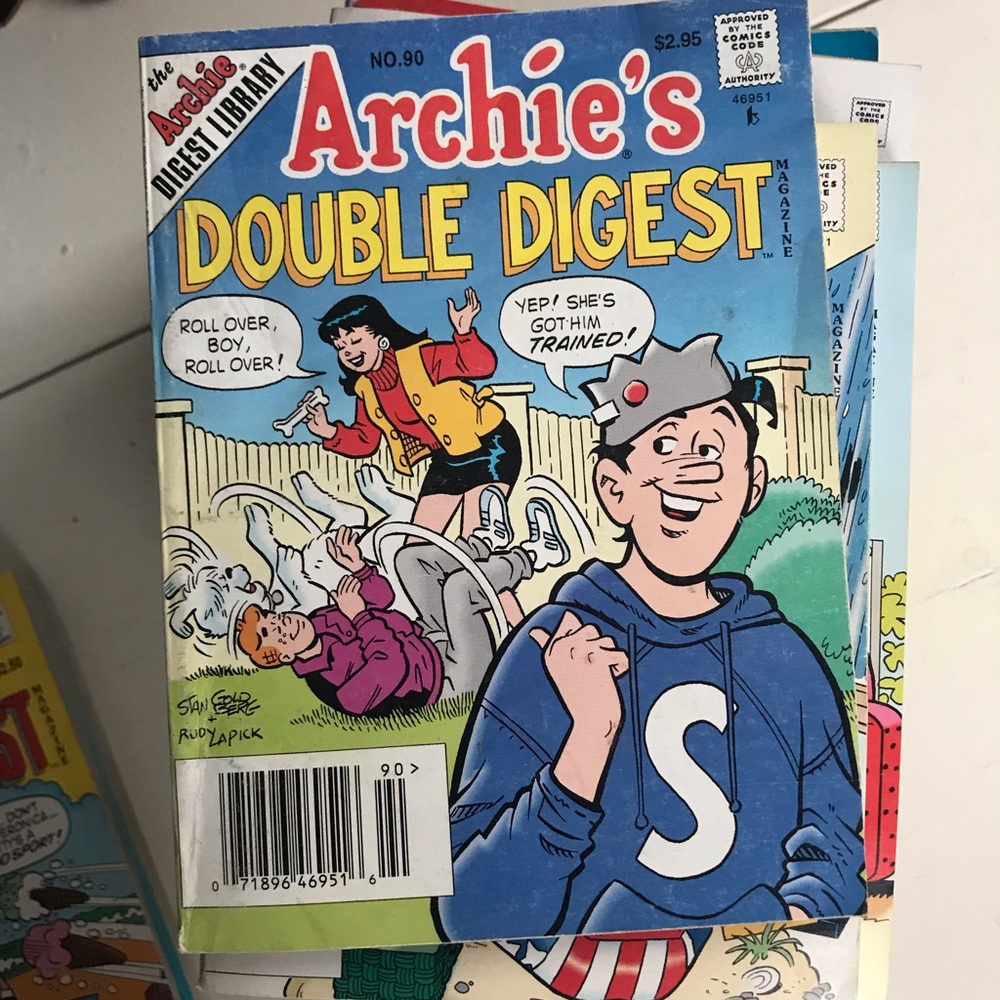 Archie’s Double Digest Comic Book #90 - Blue & Yellow Cover